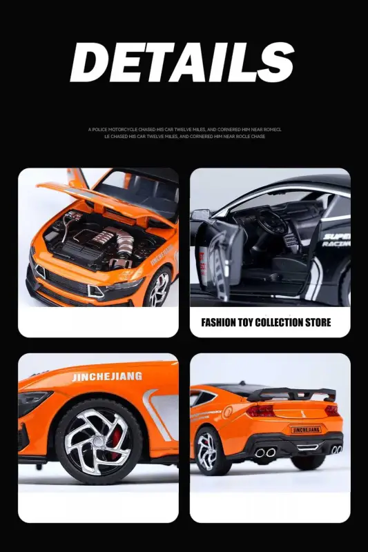 Ford Mustang GT500 1:32 Model Samochodu Metalowy Dźwięk i Światło Fast & Furious