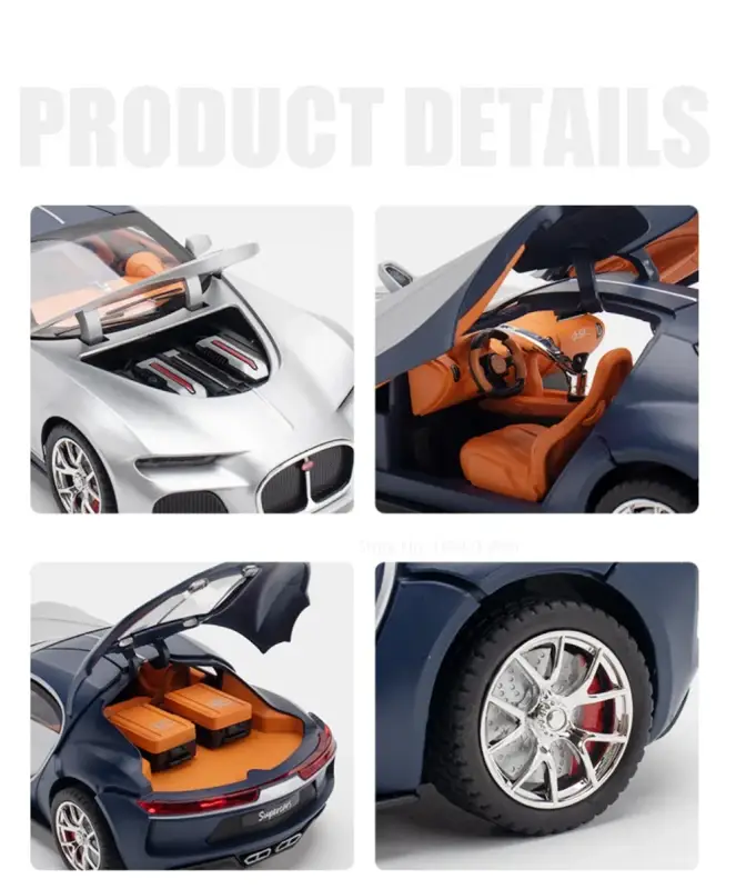 Bugatti Atlantic 1:24 Model Samochodu Metalowy Dźwięk i Światło