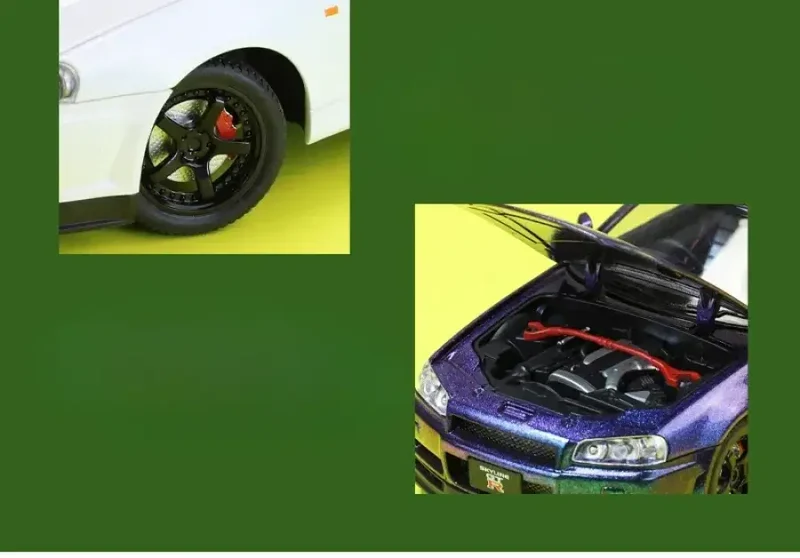 Nissan GTR R34 JDM 1:24 Model Samochodu Metalowy Dźwięk i Światło