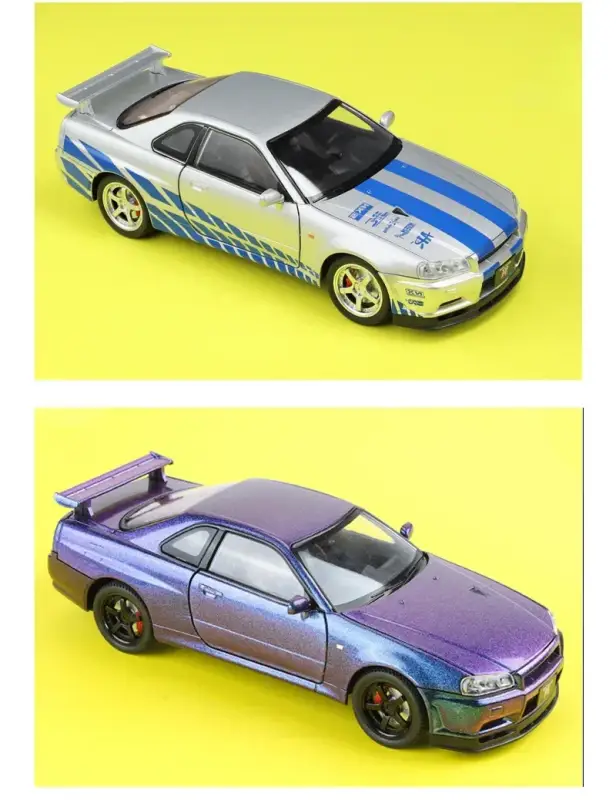 Nissan GTR R34 JDM 1:24 Model Samochodu Metalowy Dźwięk i Światło