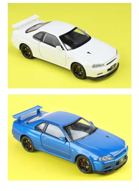 Nissan GTR R34 JDM 1:24 Model Samochodu Metalowy Dźwięk i Światło