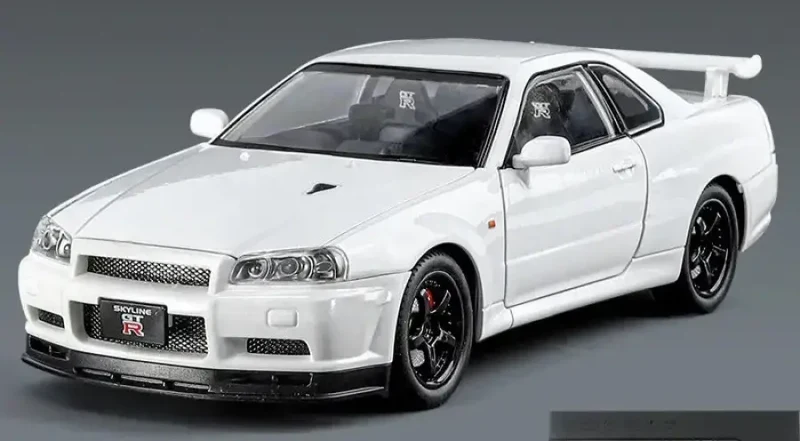 Nissan GTR R34 JDM 1:24 Model Samochodu Metalowy Dźwięk i Światło