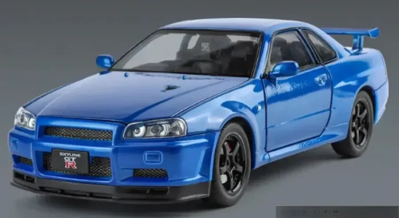 Nissan GTR R34 JDM 1:24 Model Samochodu Metalowy Dźwięk i Światło