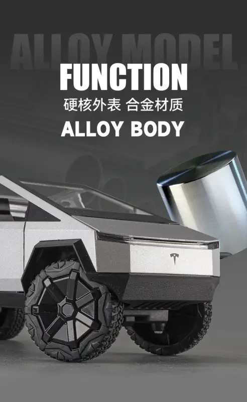 Tesla Cybertruck 1:24 Model Samochodu Metalowy