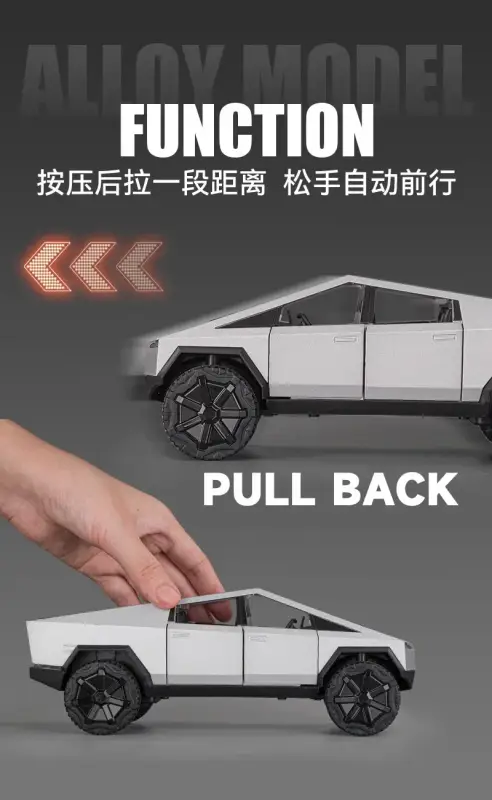 Tesla Cybertruck 1:24 Model Samochodu Metalowy