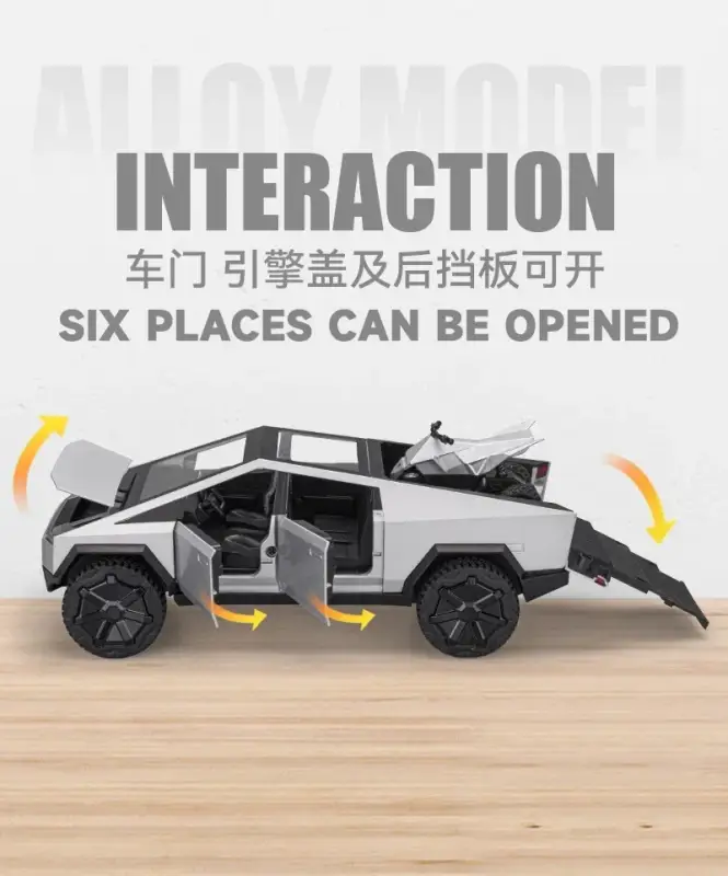 Tesla Cybertruck 1:24 Model Samochodu Metalowy