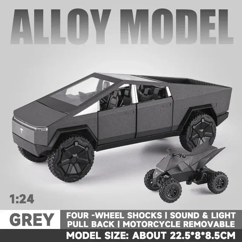 Tesla Cybertruck 1:24 Model Samochodu Metalowy