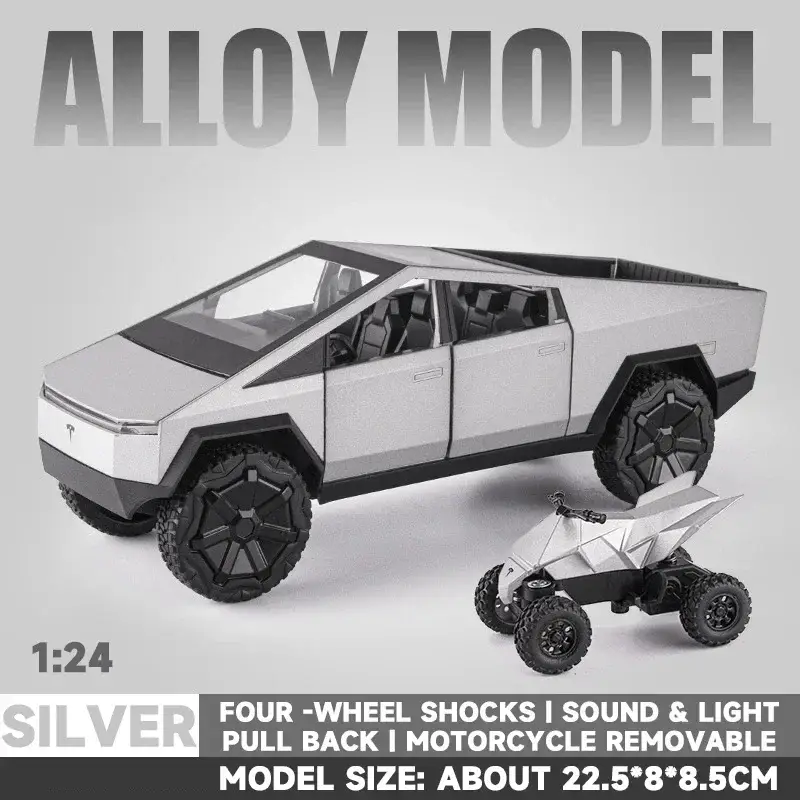 Tesla Cybertruck 1:24 Model Samochodu Metalowy