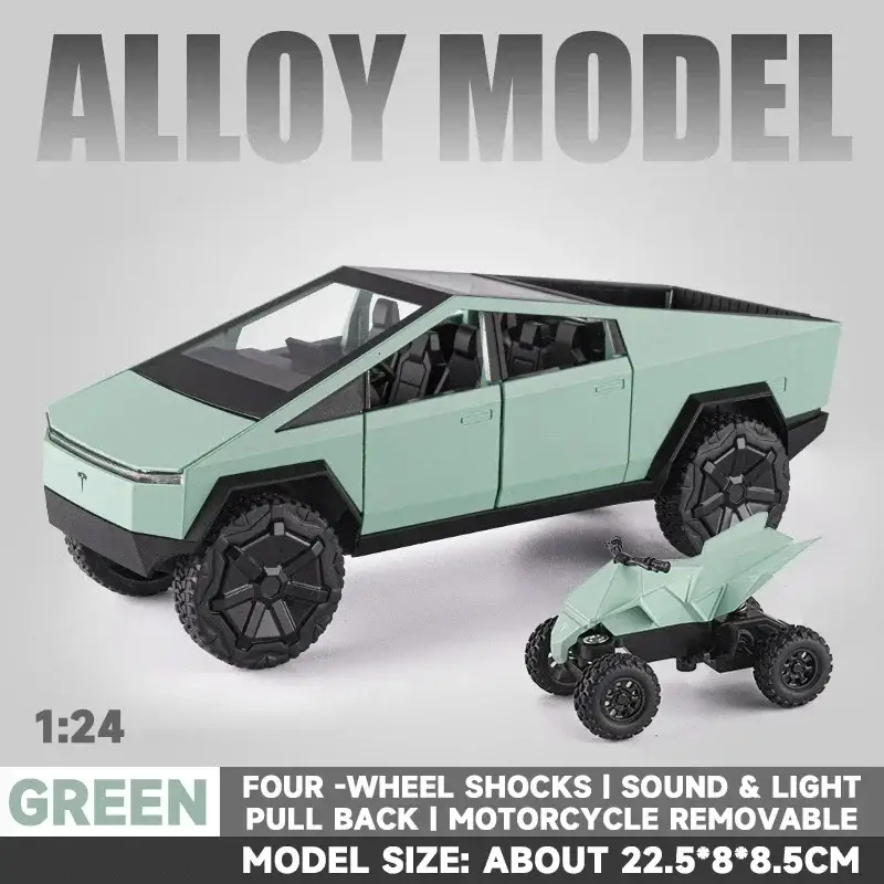 Tesla Cybertruck 1:24 Model Samochodu Metalowy