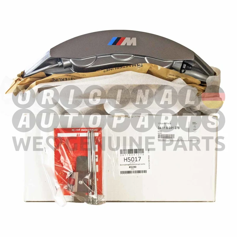 Genuine BMW M Performance Brake Caliper silver front right M2 F87 M3 F80 M4 F82 F83 34118091278