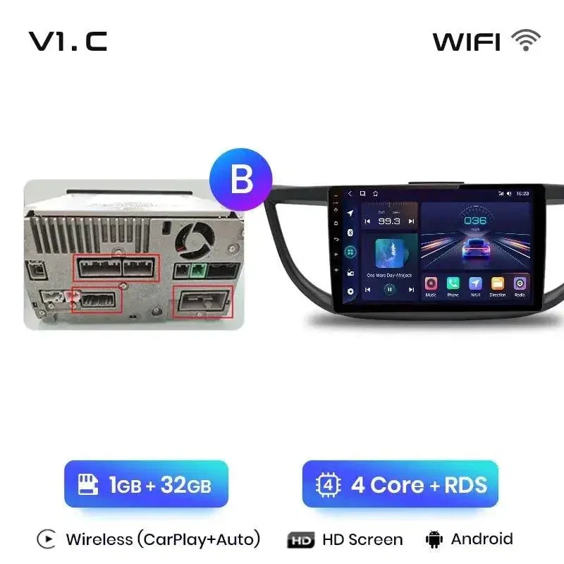 Radio Android do Honda CR-V IV (2012-2016) CarPlay Android Auto 4G WiFi GPS DSP