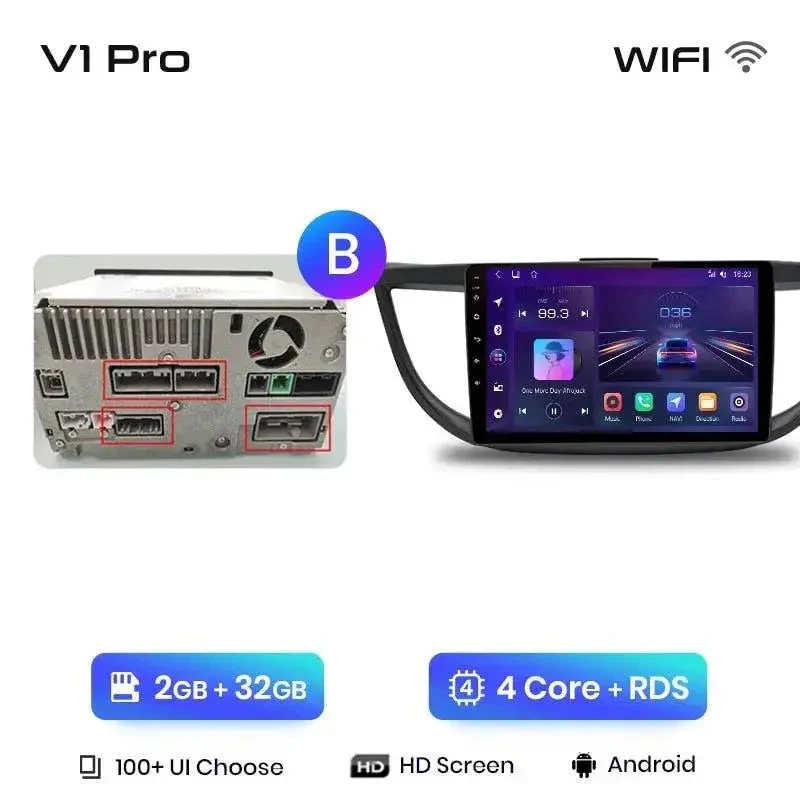 Radio Android do Honda CR-V IV (2012-2016) CarPlay Android Auto 4G WiFi GPS DSP