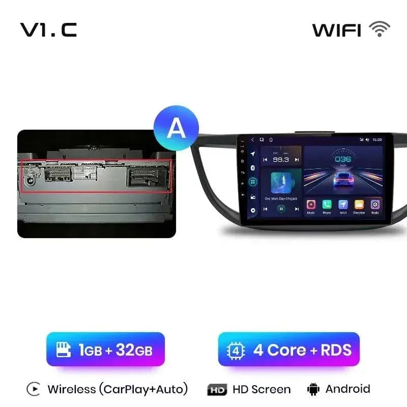 Radio Android do Honda CR-V IV (2012-2016) CarPlay Android Auto 4G WiFi GPS DSP