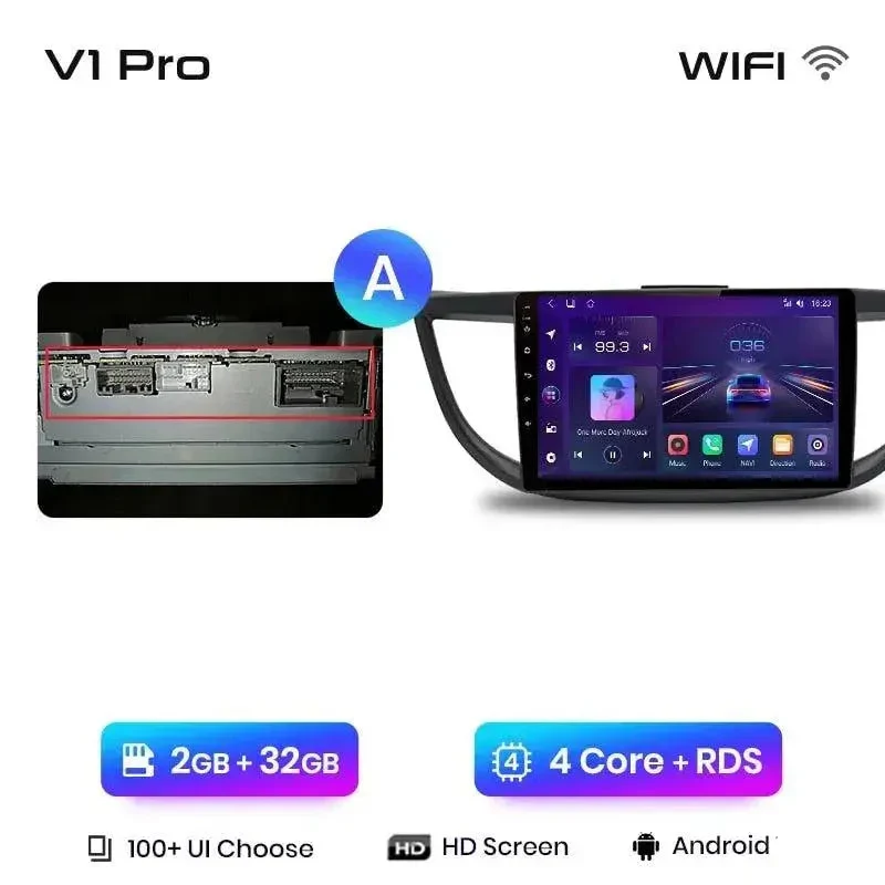 Radio Android do Honda CR-V IV (2012-2016) CarPlay Android Auto 4G WiFi GPS DSP