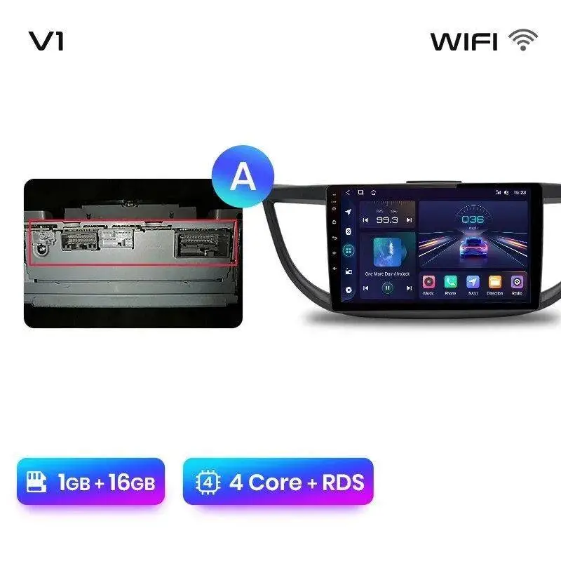 Radio Android do Honda CR-V IV (2012-2016) CarPlay Android Auto 4G WiFi GPS DSP