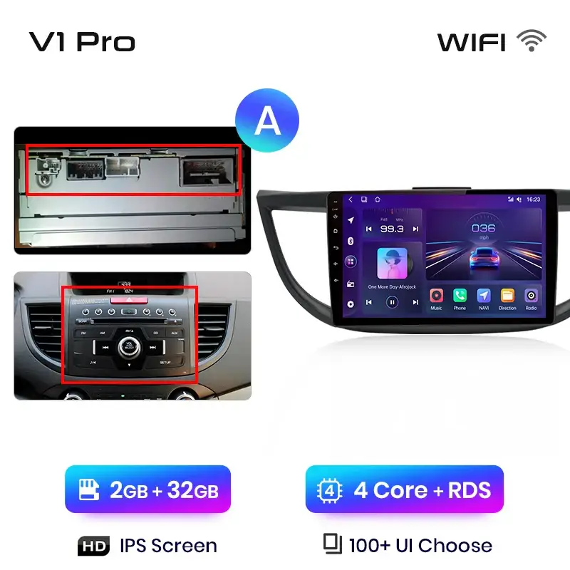 Radio Android do Honda CR-V IV (2012-2016) CarPlay Android Auto 4G WiFi GPS DSP