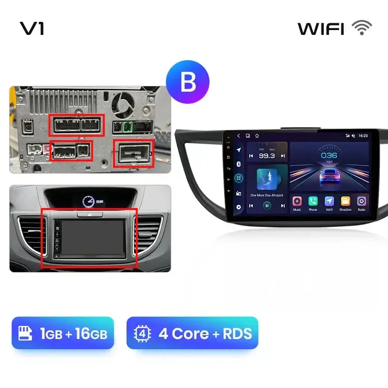 Radio Android do Honda CR-V IV (2012-2016) CarPlay Android Auto 4G WiFi GPS DSP