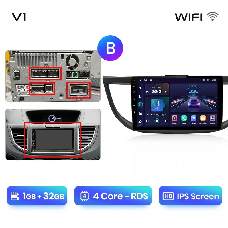 Radio Android do Honda CR-V IV (2012-2016) CarPlay Android Auto 4G WiFi GPS DSP