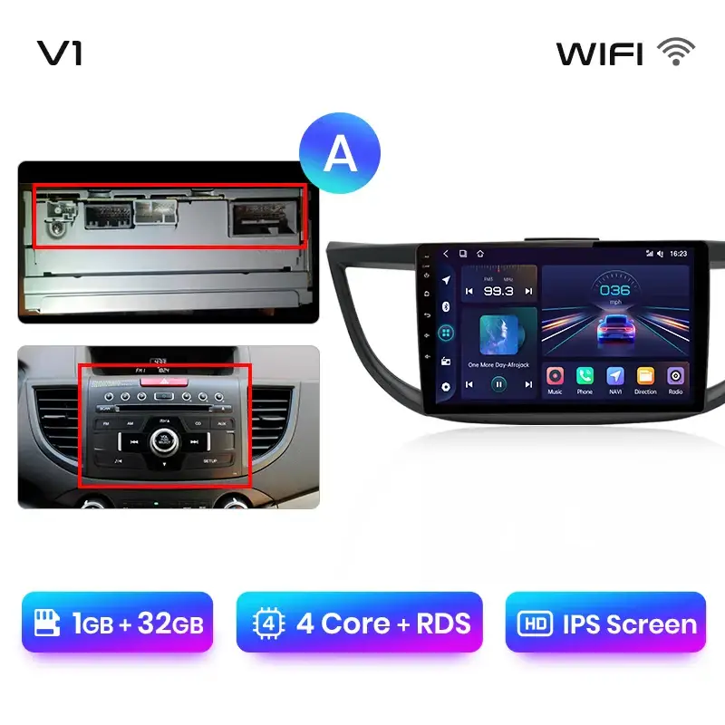 Radio Android do Honda CR-V IV (2012-2016) CarPlay Android Auto 4G WiFi GPS DSP