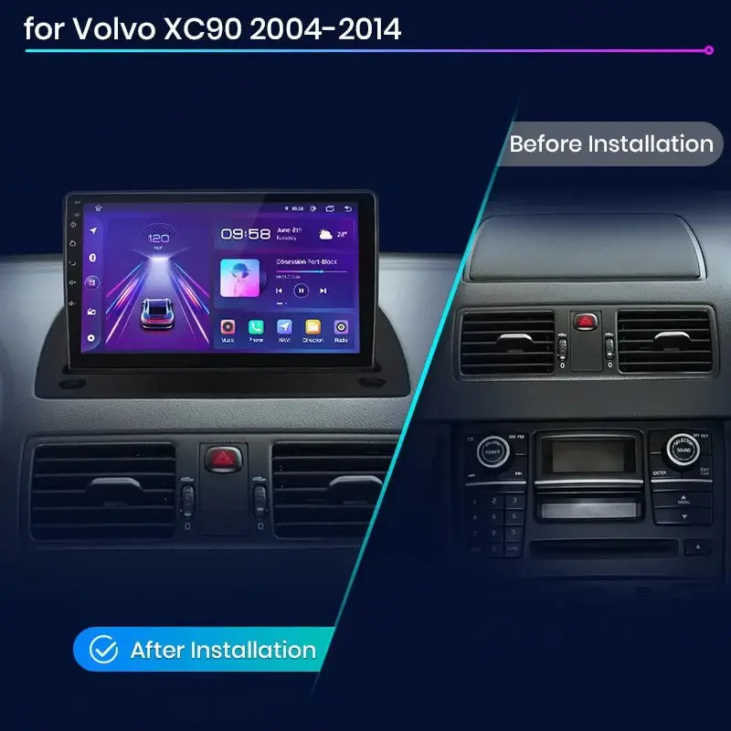 Radio Android do Volvo XC90 (2004-2014) CarPlay Android Auto 4G WiFi GPS DSP