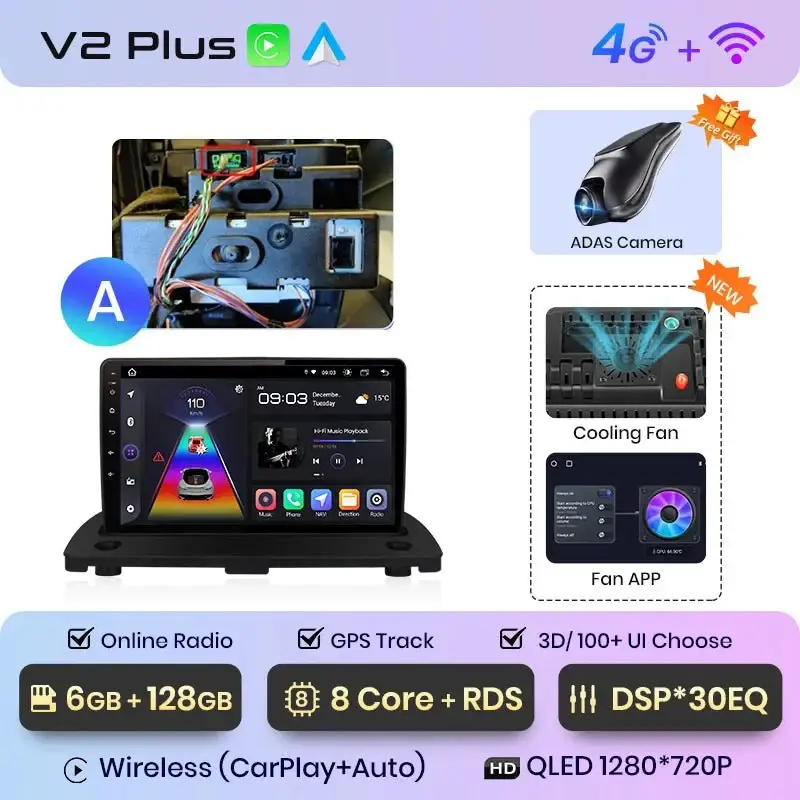 Radio Android do Volvo XC90 (2004-2014) CarPlay Android Auto 4G WiFi GPS DSP