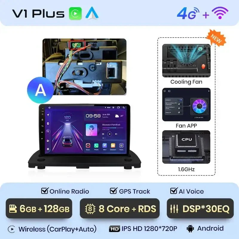 Radio Android do Volvo XC90 (2004-2014) CarPlay Android Auto 4G WiFi GPS DSP