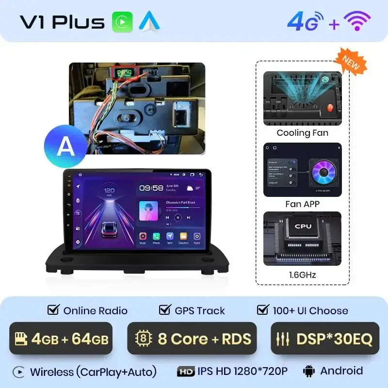 Radio Android do Volvo XC90 (2004-2014) CarPlay Android Auto 4G WiFi GPS DSP