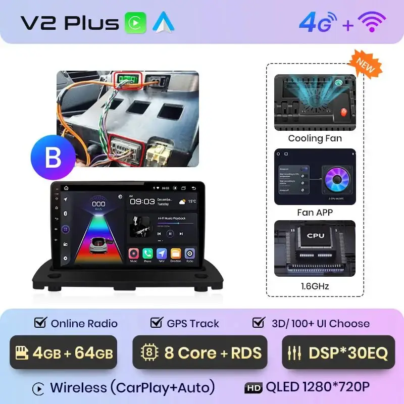 Radio Android do Volvo XC90 (2004-2014) CarPlay Android Auto 4G WiFi GPS DSP