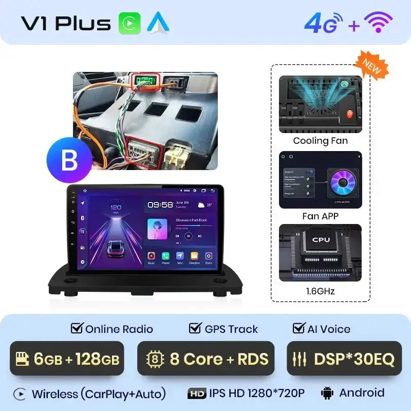 Radio Android do Volvo XC90 (2004-2014) CarPlay Android Auto 4G WiFi GPS DSP
