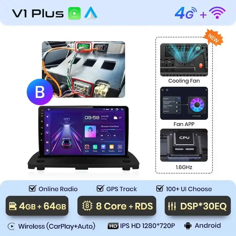 Radio Android do Volvo XC90 (2004-2014) CarPlay Android Auto 4G WiFi GPS DSP