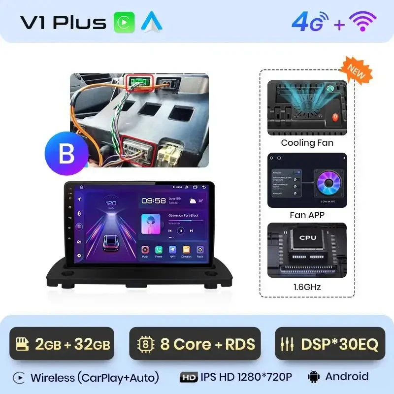 Radio Android do Volvo XC90 (2004-2014) CarPlay Android Auto 4G WiFi GPS DSP