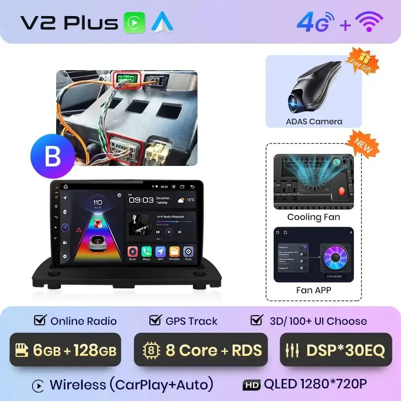 Radio Android do Volvo XC90 (2004-2014) CarPlay Android Auto 4G WiFi GPS DSP