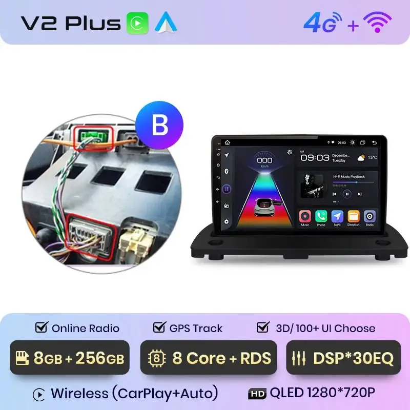 Radio Android do Volvo XC90 (2004-2014) CarPlay Android Auto 4G WiFi GPS DSP