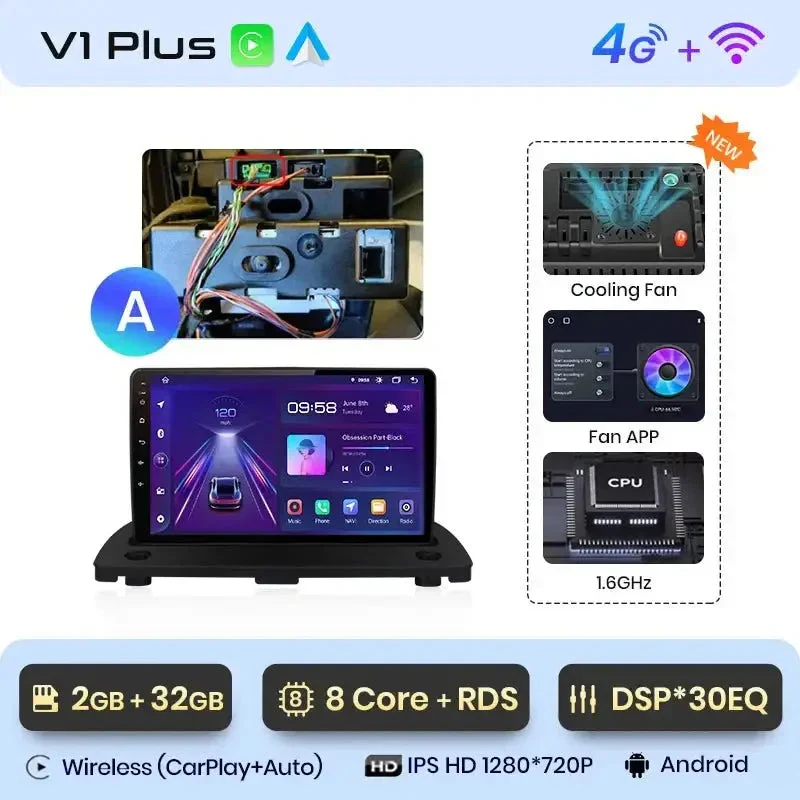 Radio Android do Volvo XC90 (2004-2014) CarPlay Android Auto 4G WiFi GPS DSP