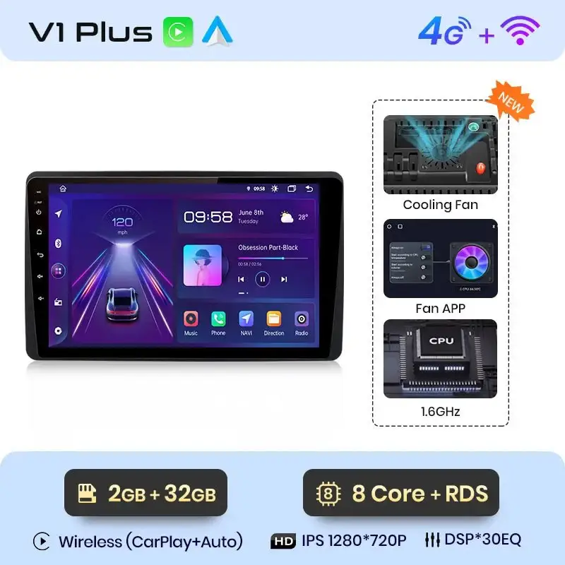 Radio Android do Renault Duster Dacia Duster Dacia Arkana (2019-2021) CarPlay Android Auto 4G WiFi GPS DSP