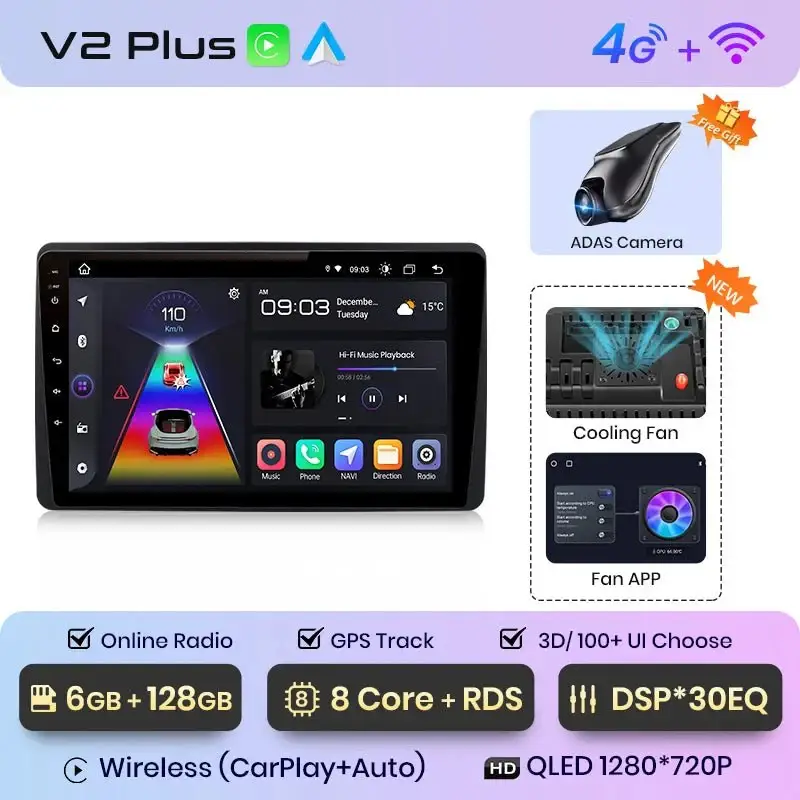 Radio Android do Renault Duster Dacia Duster Dacia Arkana (2019-2021) CarPlay Android Auto 4G WiFi GPS DSP