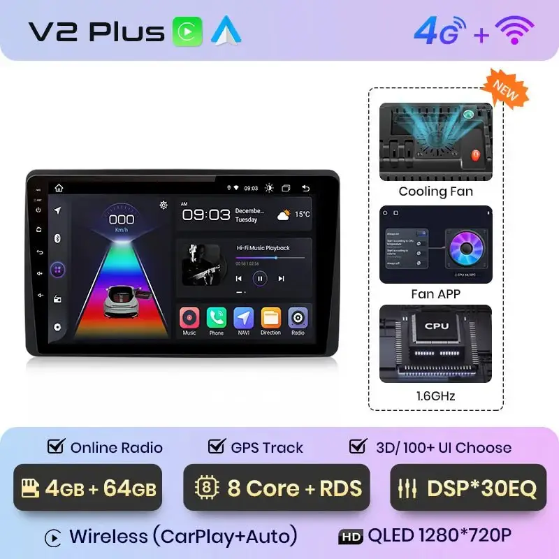 Radio Android do Renault Duster Dacia Duster Dacia Arkana (2019-2021) CarPlay Android Auto 4G WiFi GPS DSP