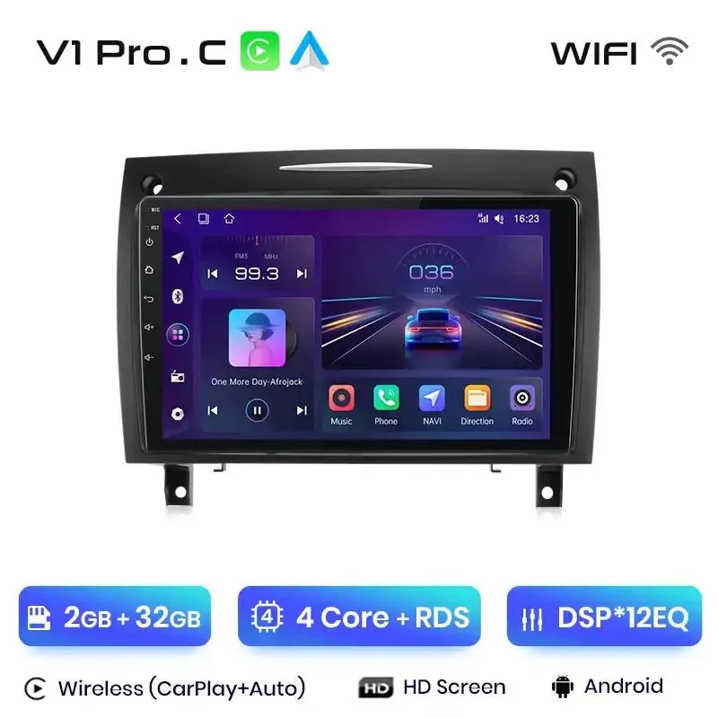 Radio Android do Mercedes-Benz SLK R171 (2004-2011) CarPlay Android Auto 4G WiFi GPS DSP
