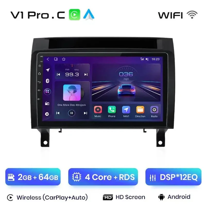 Radio Android do Mercedes-Benz SLK R171 (2004-2011) CarPlay Android Auto 4G WiFi GPS DSP