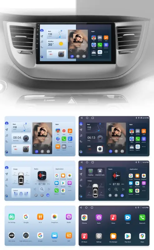 Radio Android do Hyundai ix35 Tucson (2015-2018) CarPlay Android Auto 4G WiFi GPS DSP