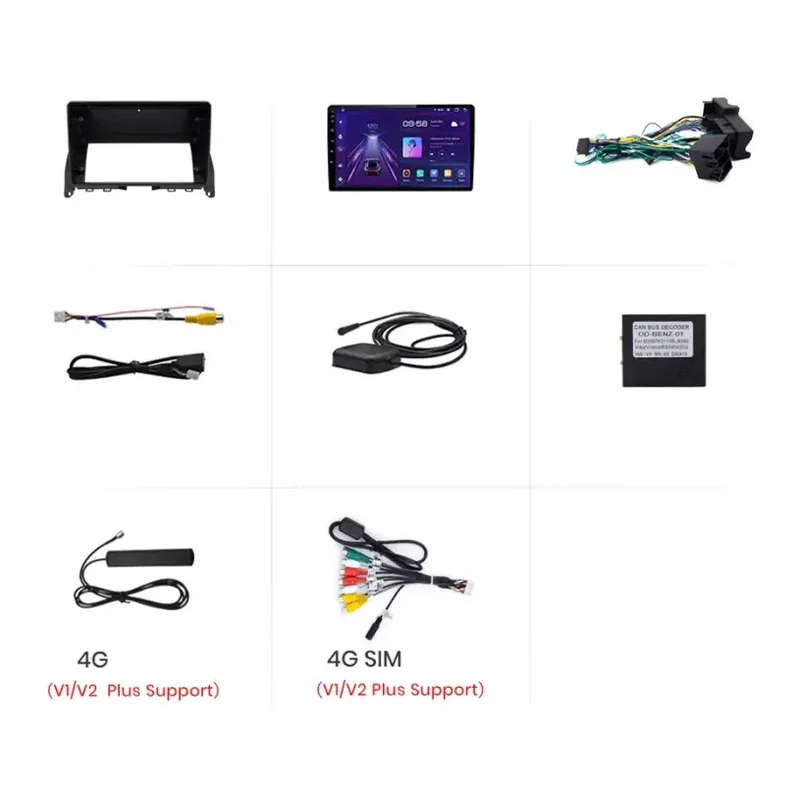 Radio Android do Mercedes-Benz C-Class W204 S204 (2006-2011) CarPlay Android Auto 4G WiFi GPS DSP