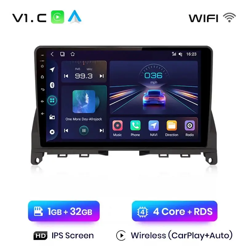 Radio Android do Mercedes-Benz C-Class W204 S204 (2006-2011) CarPlay Android Auto 4G WiFi GPS DSP