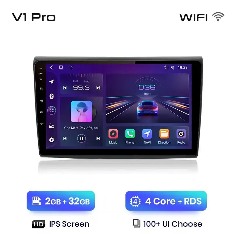Radio Android do Fiat Bravo (2007-2012) CarPlay Android Auto 4G WiFi GPS DSP