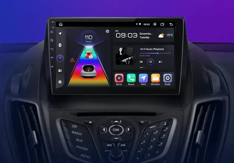 Radio Android do Ford Escape Kuga II C-MAX (2013-2016) CarPlay Android Auto 4G WiFi GPS DSP
