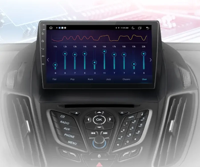 Radio Android do Ford Escape Kuga II C-MAX (2013-2016) CarPlay Android Auto 4G WiFi GPS DSP