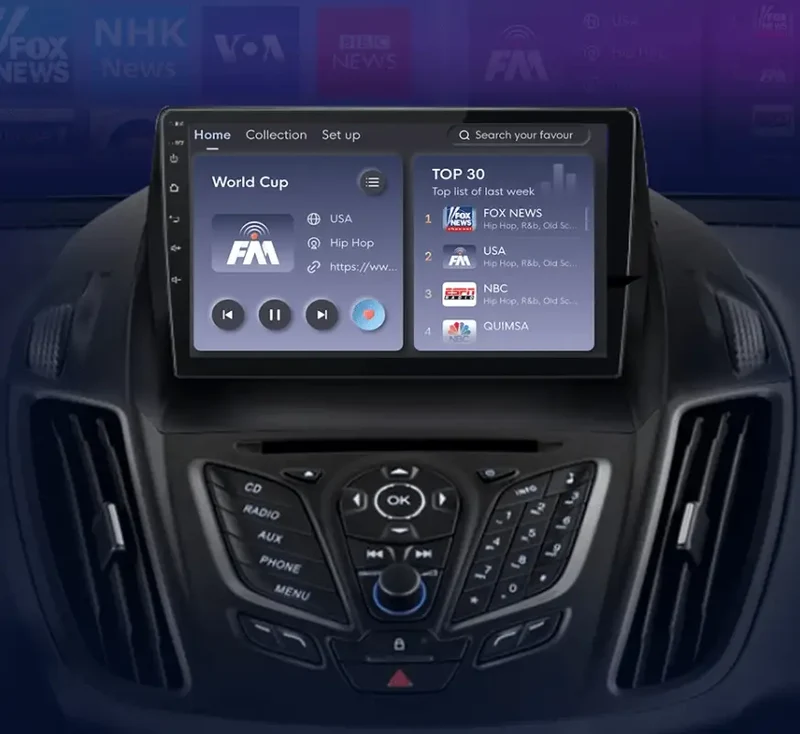 Radio Android do Ford Escape Kuga II C-MAX (2013-2016) CarPlay Android Auto 4G WiFi GPS DSP