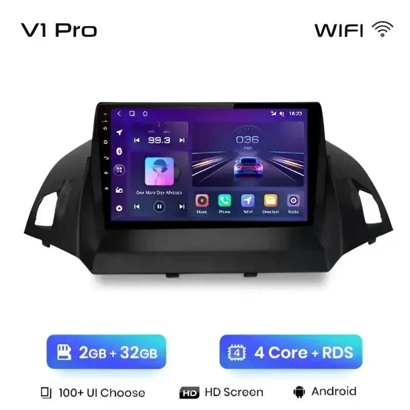 Radio Android do Ford Escape Kuga II C-MAX (2013-2016) CarPlay Android Auto 4G WiFi GPS DSP