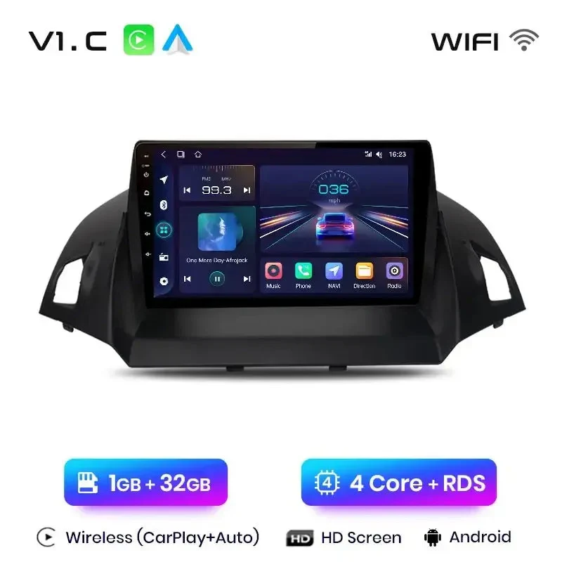 Radio Android do Ford Escape Kuga II C-MAX (2013-2016) CarPlay Android Auto 4G WiFi GPS DSP