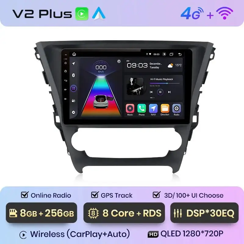 Radio Android do Toyota Avensis (2018-2020) CarPlay Android Auto 4G WiFi GPS DSP