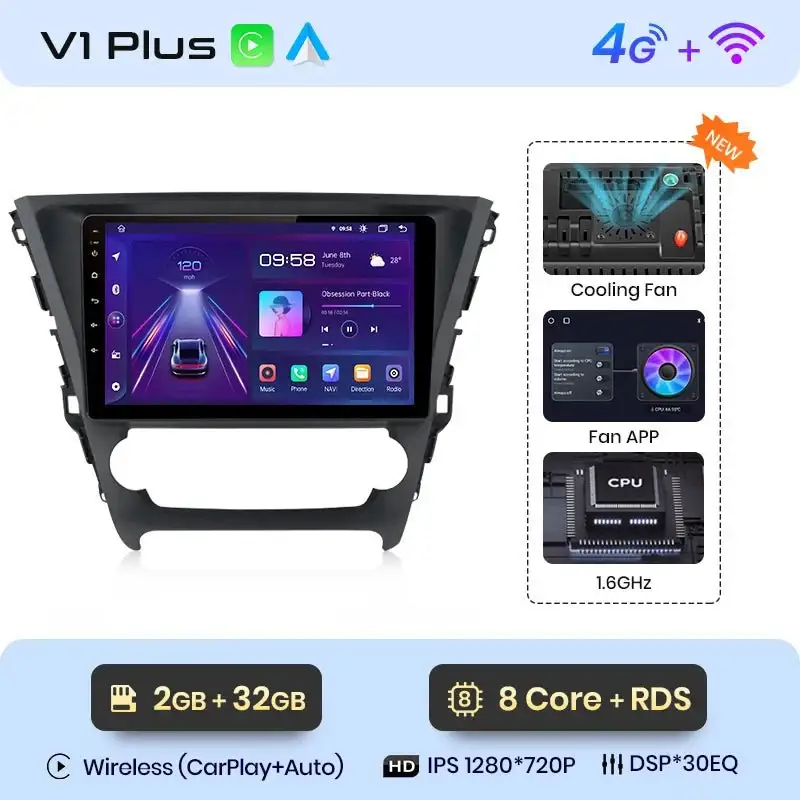 Radio Android do Toyota Avensis (2018-2020) CarPlay Android Auto 4G WiFi GPS DSP